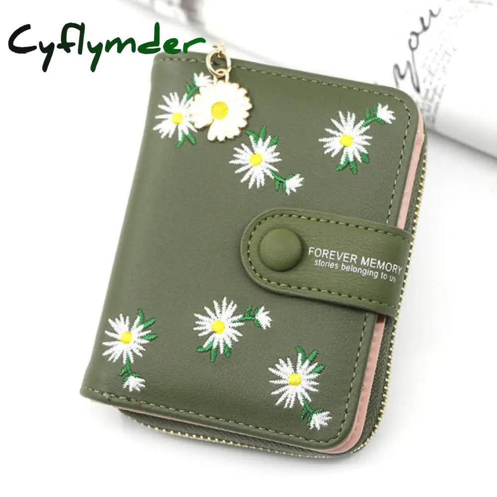 Women Wallets Small Embroidery Leather Purse Ladies Card Bag For Clutch Female Money Clip Wallet