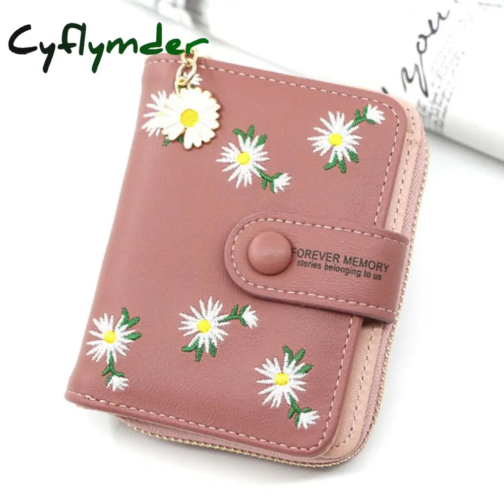 Women Wallets Small Embroidery Leather Purse Ladies Card Bag For Clutch Female Money Clip Wallet