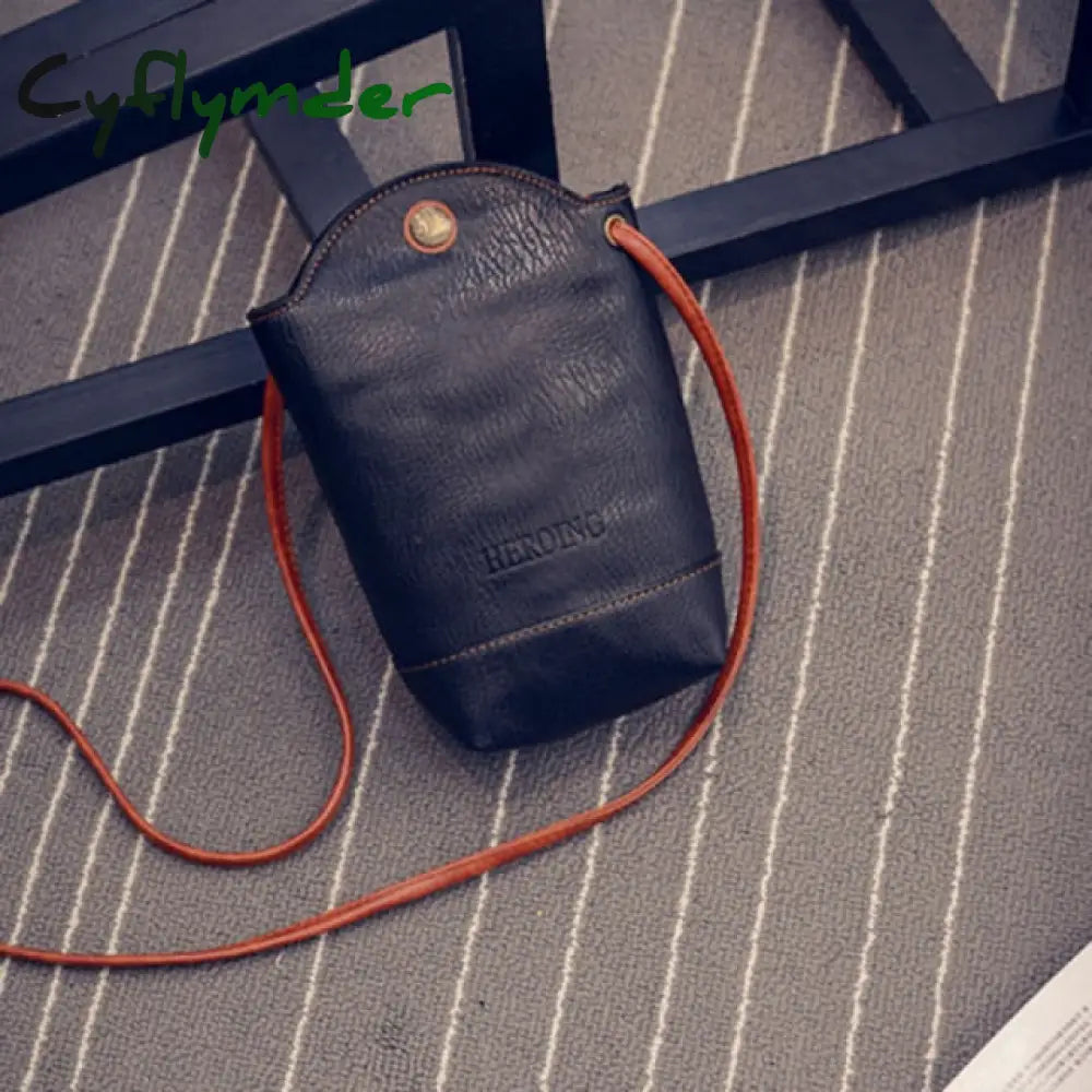 Women’s Mobile Phone Bag Female Messenger Shoulder Bags Crossbody Retro Pu Leather Mini Handbags