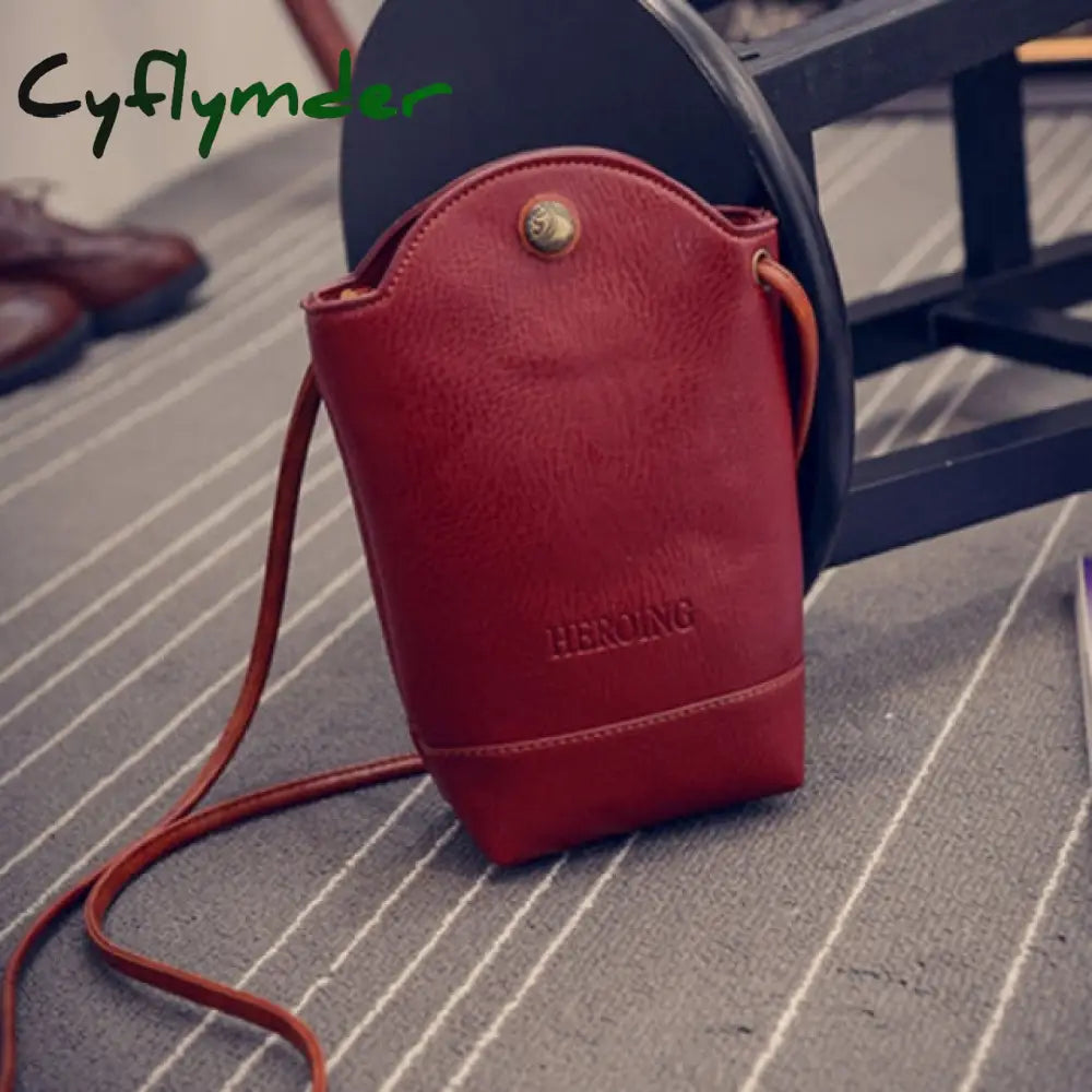 Women’s Mobile Phone Bag Female Messenger Shoulder Bags Crossbody Retro Pu Leather Mini Handbags