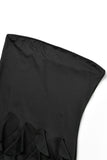 Cyflymder - Black Sexy Solid Tassel Backless Strapless Sleeveless Dress Dresses