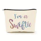 Cyflymder I Am A Swiftie Makeup Bag Fan Gift Music Lover Merchandise Zipper Roomy Makeup Pouch Gift For Friends