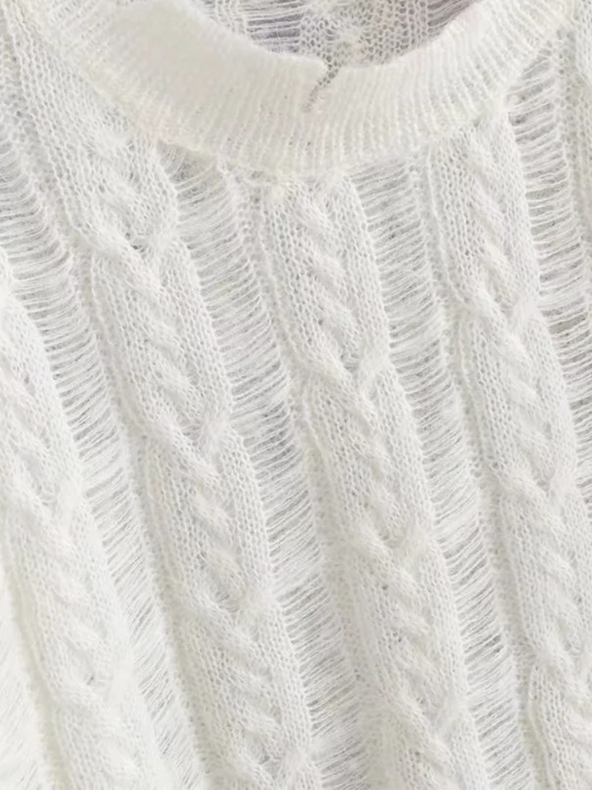 Cyflymder - Snowflake Crochet Knit Shirt