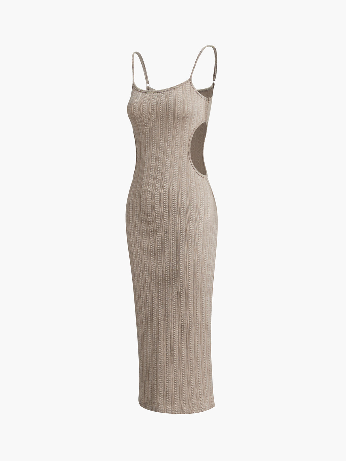 Cyflymder - Texture Waist Cutout Bodycon Long Dress