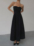 Cyflymder - Contour Piping Strapless Tank Long Dress