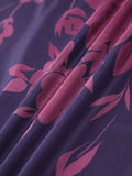 Cyflymder - Tied Lace Trim Floral Mesh Long Dress