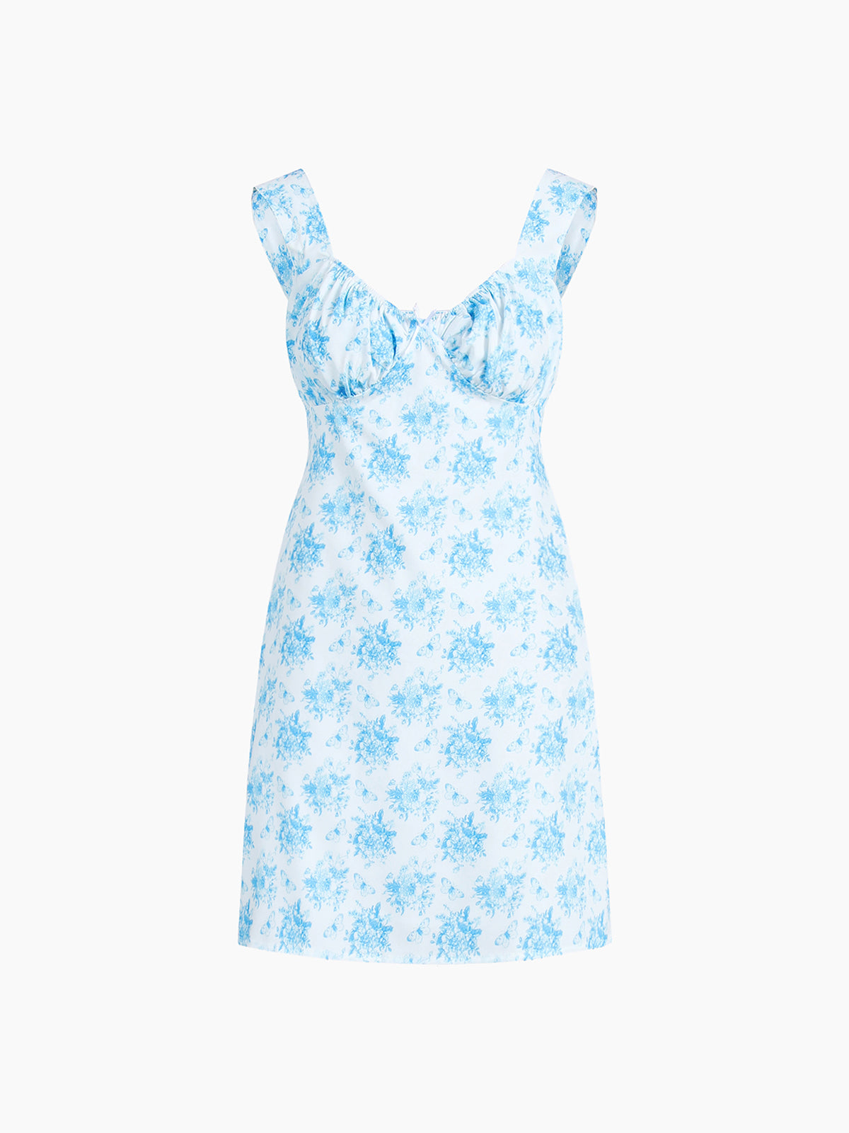 Cyflymder - Butterfly Bouquet Floral Cup Detail Short Dress