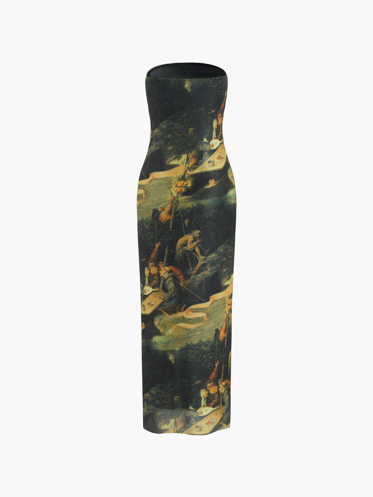 Cyflymder - Renaissance Mesh Strapless Tube Midi Dress