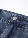 Cyflymder- Faded Denim Buttoned Maxi Skirt