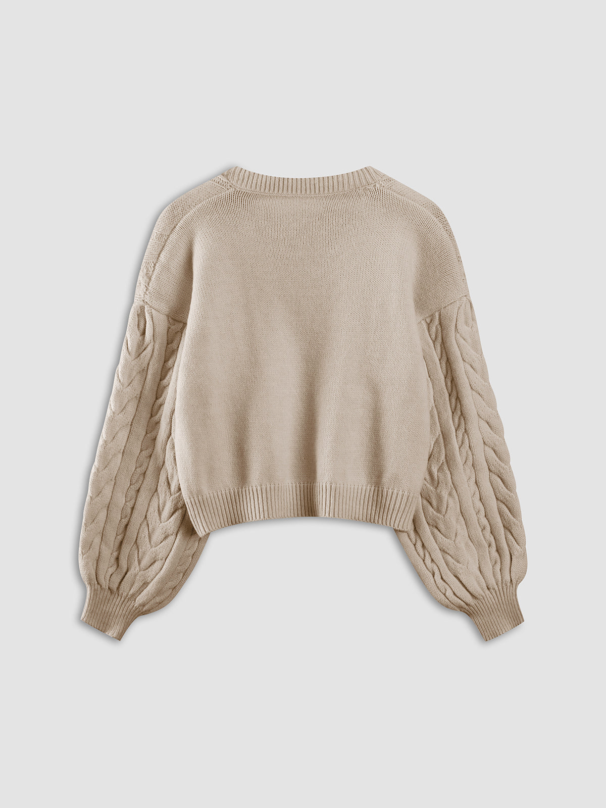 Cyflymder - Solid Cable Knit Sweater