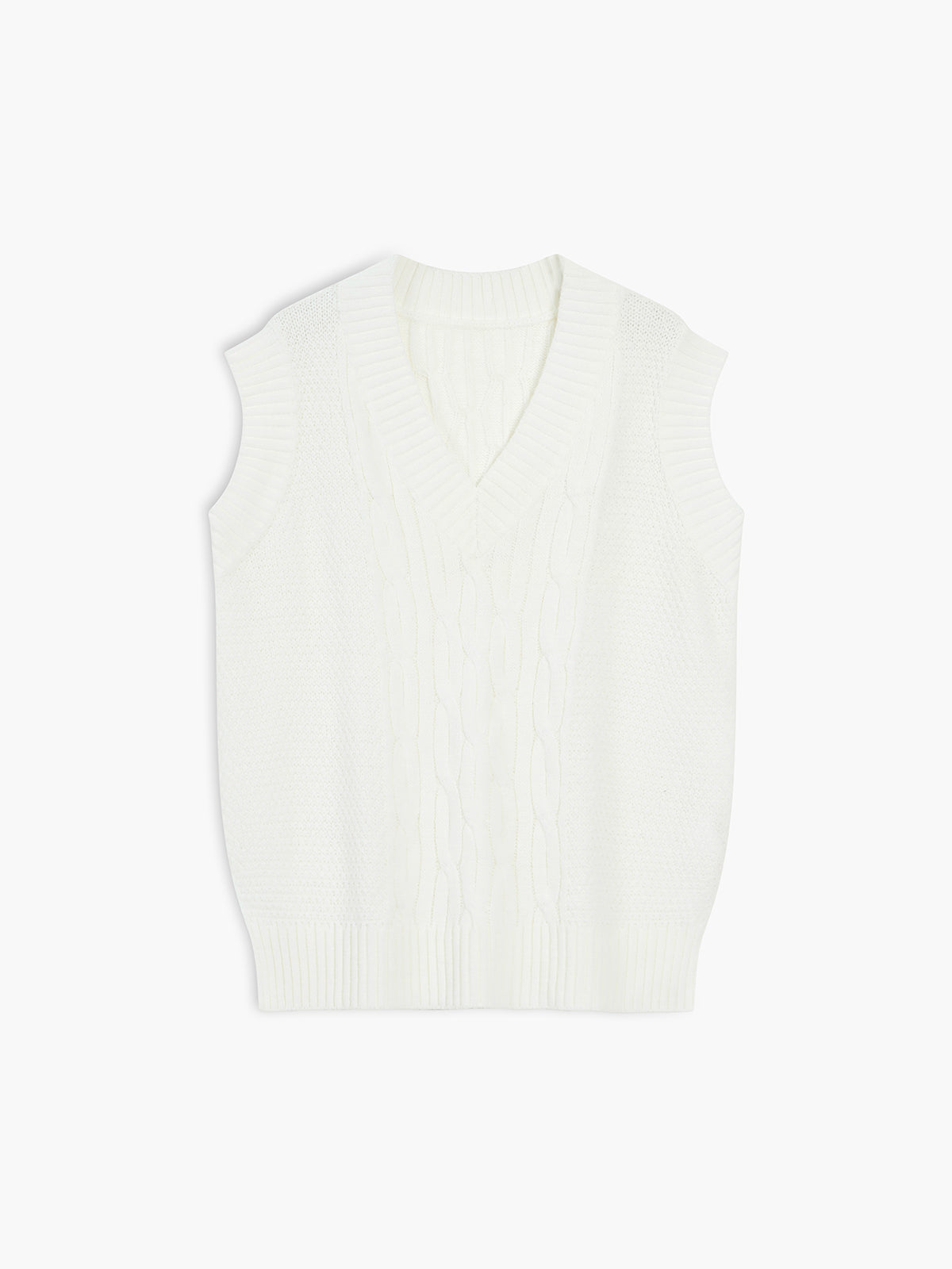 Cyflymder - Cream Cable Knit Sweater Vest