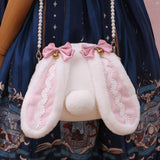 Cyflymder Cute Kawaii Plush Messenger Bag Sweet Lolita Soft Girl Furry Shoulder Bag Handbag Cosplay Japanese Kawaii JK Dolls Bags