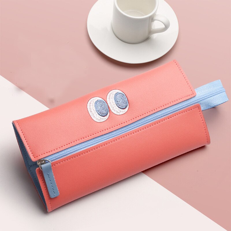 Cyflymder Cartoon Little Monster Pencil Case For Office Large Capacity PU Pencil Bag Material Escolar Kawaii Stationery School Supplies
