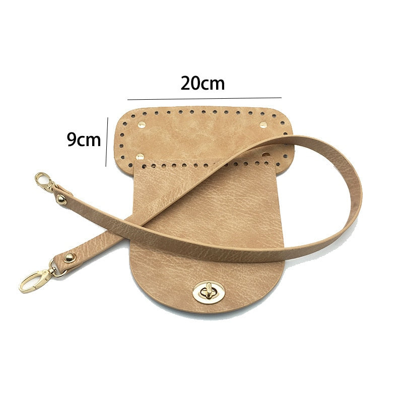 Cyflymder 8colors 4Pcs/Set Artificial Leather Shoulder Bag Bottom Strap Replacement for DIY Knitting Crochet Handbag Sewing Accessories