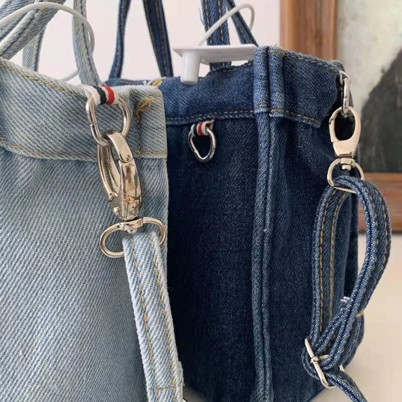 Cyflymder Denim Jeans Shoulder Crossbody Bag Girl Fashion Luxury Design Totes For Women Casual Large Capacity Shopping Handbag and Purse