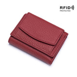 Cyflymder Genuine Leather Women Wallets and Purses Fashion Small Wallet with Mini Coin Pocket Rfid Blocking Purse Designer Portfel Damski