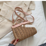 Cyflymder Women Square Tote bag Summer New High-quality Straw Women's Designer Handbag Travel Shoulder Messenger Bag Phone Purses