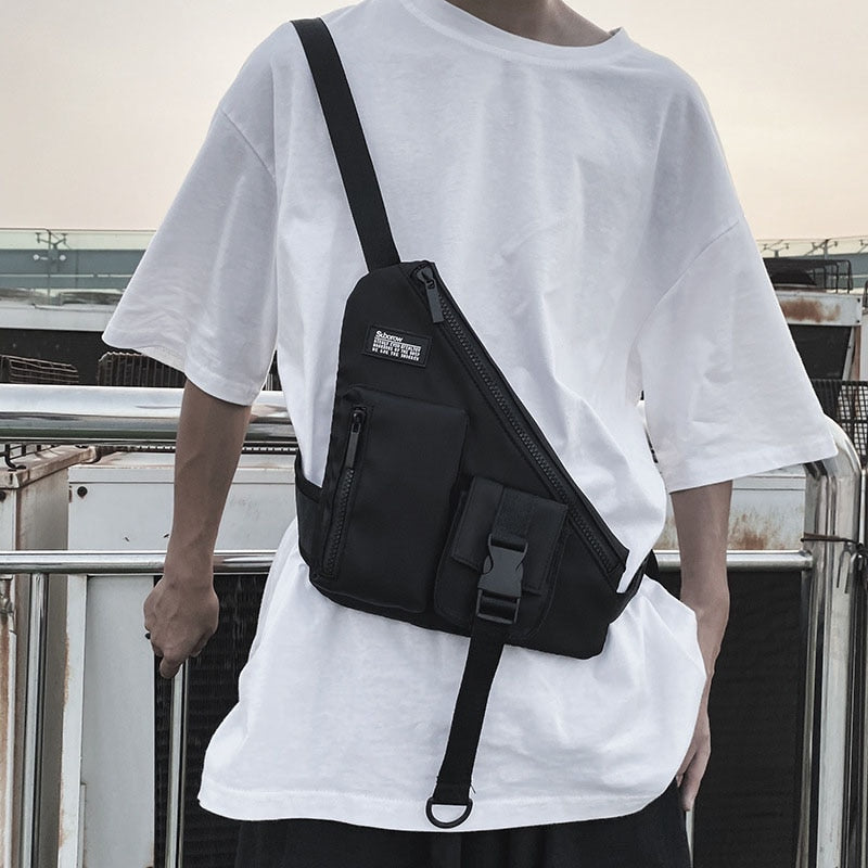 Cyflymder Streetwear Chest Rig Bag Phone pack Functionality Tactical Chest pack Unisex Hip Hop Crossbody Bag Triangle Vest Waist Bag Purse