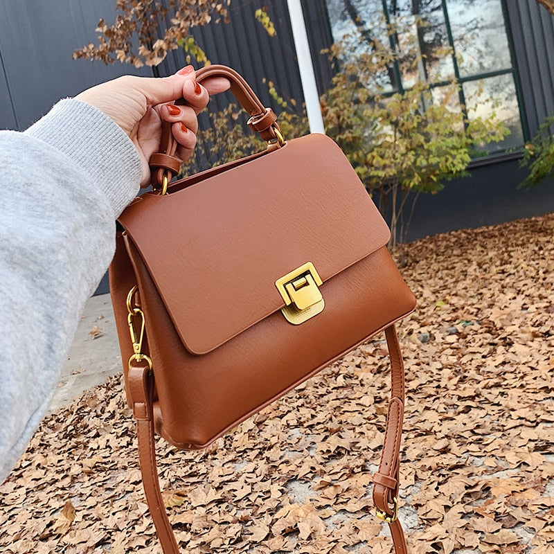 Cyflymder Vintage Pure color Tote bag Winter New Quality PU Leather Women's Designer Handbag High capacity Shoulder Messenger Bag