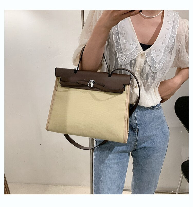Cyflymder Canvas Large-capacity Bag Summer New Fashion One-shoulder Women's Designer Western Style All-match Messenger Travel Bag Gifts for Women