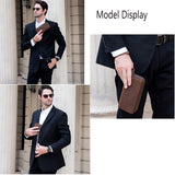 Cyflymder Double Zipper Women Men Long Wallet Vintage Leather Male Clutch Purse Man Phone Card Coin 100% Genuine Leather Men Wallet