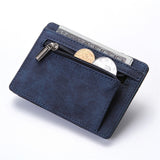 Cyflymder Ultra Thin New Men Male PU Leather Mini Small Magic Wallets Zipper Coin Purse Pouch Plastic Credit Bank Card Case Holder