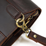 Cyflymder Top Grade Genuine Leather Day Clutches For Men Vintage Style Hand Purse Double Interlayer Crazy Horse Leather Mens Clutch