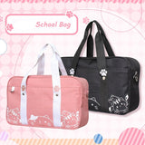 Cyflymder Kawaii Japanese Style Cat JK Uniform Handbag Crossbody Canvas Bag Women Lolita Anime Cosplay School Girls Messenger Shoulder Bag