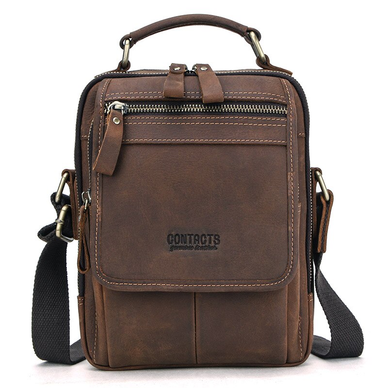 Cyflymder Leather Men Messenger Bag Vintage Man HandBags for 7.9" iPad High Quality Shoulder Bags Tote Crossbody Bag Gifts for Men