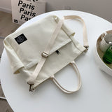 Cyflymder Woman Canvas Tote Shoulder Messenger Bag Handbag With An External Pocket Reusable Grocery Shopping Bags Zipper Closure