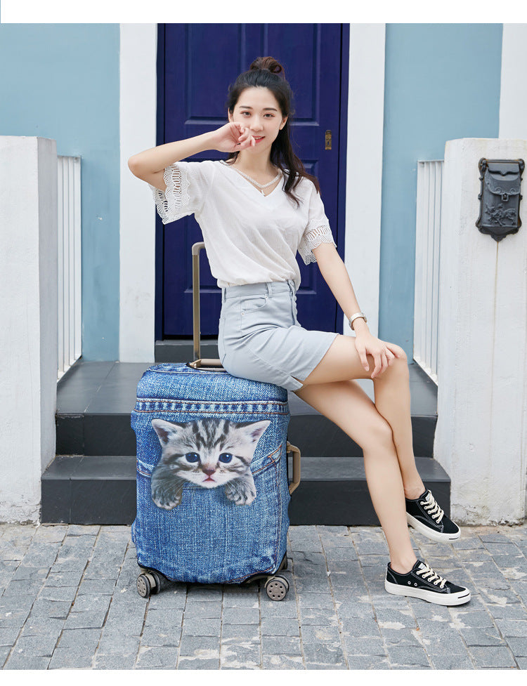 Cyflymder Animal Pattern  Travel luggage Suitcase Protective Cover Trolley luggage Bag Cover Men Women Thick Elastic Case For Suitcase