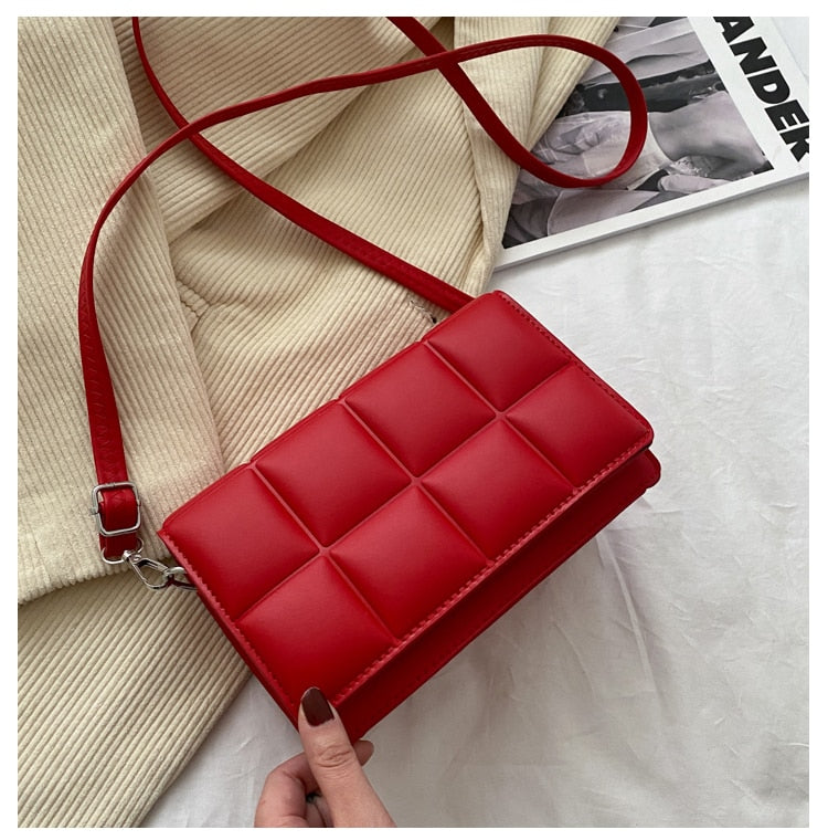 Cyflymder Solid Color Fashion Shoulder Handbags Female Travel Cross Body Bag Weave Small PU Leather Crossbody Bags For Women