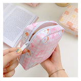 Cyflymder Travel Kawaii Cosmetic Storage Bag For Girls Cute Bear Rabbit Tampon Sanitary Pad Pouch Mini Makeup Earphone Coin Sundries Bags