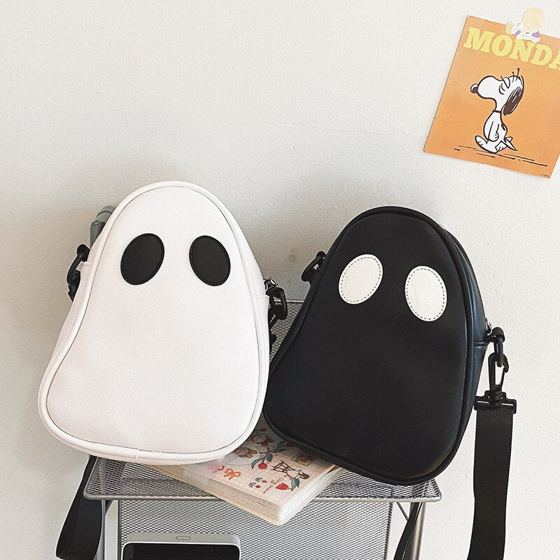 Cyflymder New European and American fashion funny personality cute demon ghost contrast stitching female trendy pu small bag Halloween