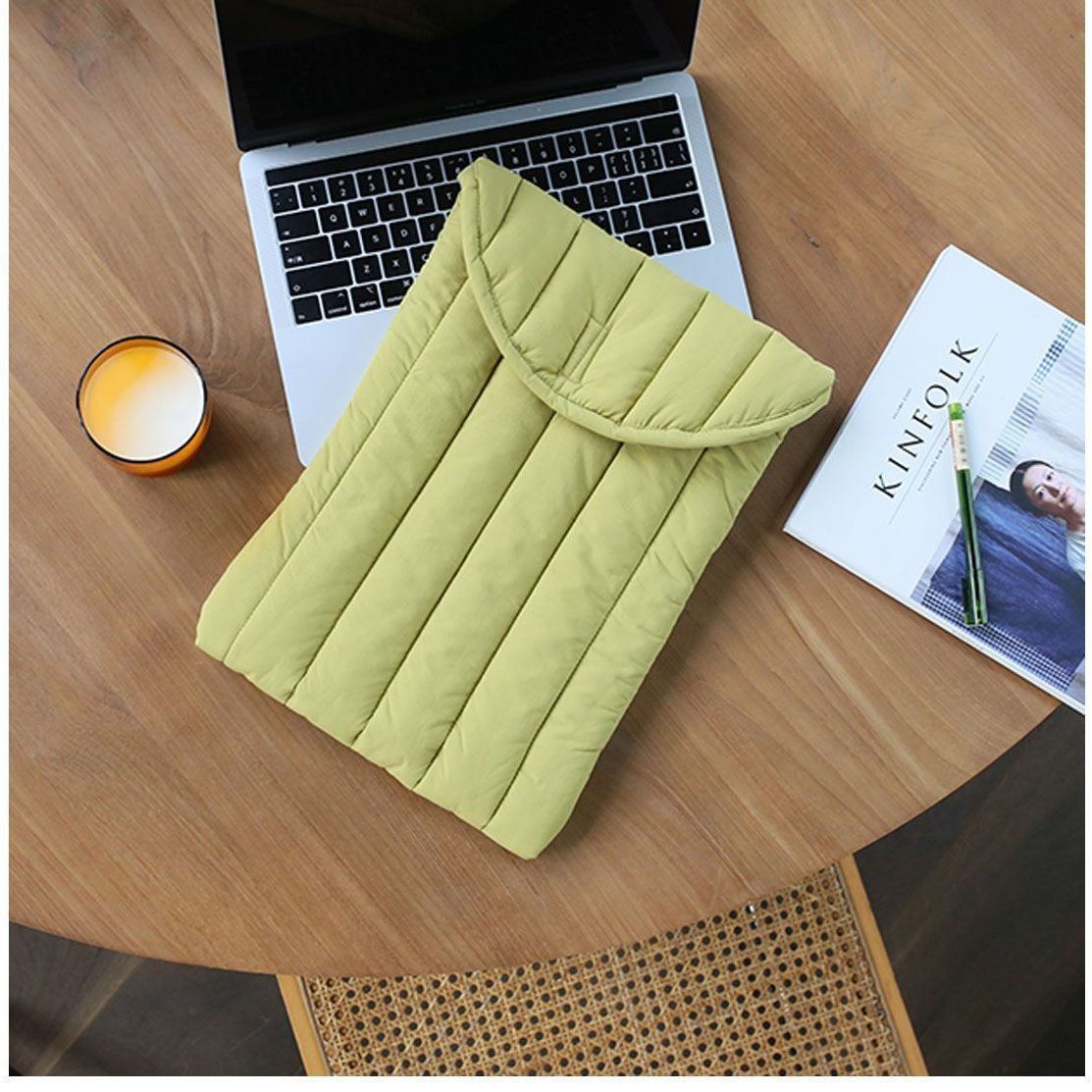 Cyflymder Winter Women Padded Ipad Bag Puffy Tablet Case Laptop Storage Bags 11 13 Inch Ladies Protective Cover Sleeve Case Female Clutch