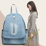 Cyflymder Blue Denim Canvas Women Backpack Big Capacity High Quality female School Bag Casual Jeans Travel shoulder Bag Rucksack Mochila