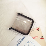 Cyflymder Korean Ins Laser Transparency Pencil Bag PVC Black Border Flash Powder Loose-leaf Binder Girl Personalized Bank Card Bag Wallet