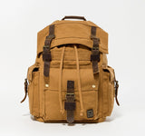 Cyflymder Vintage Leather Military Canvas travel Backpacks Men &Women School Backpacks men Travel bag big Canvas Backpack Large bag