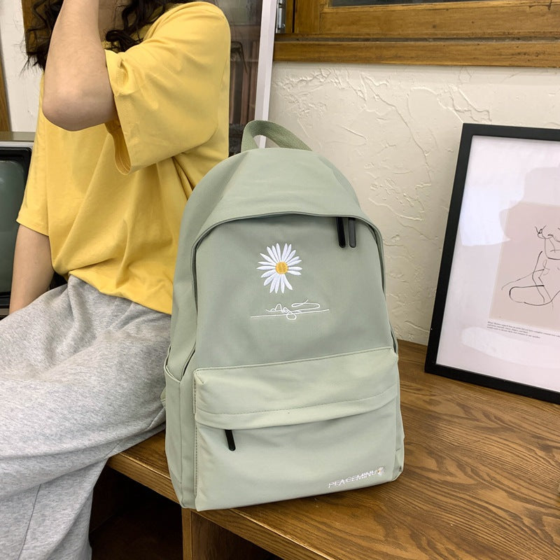Cyflymder Teen School Bag for Girls Backpack Women Printing Bookbags Middle Student Schoolbag Large Black Cute Flowers Nylon Bagpack