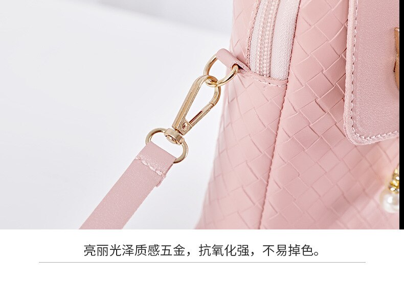 Cyflymder Spring Summer Mini Cross-body Mobile Phone Shoulder Bag Woven Pearl Tassel Cover-style Female Bag Shoulder Diagonal Bag