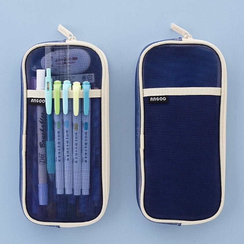Angoo Cute Foldable School Pencil Case Cute Big Capacity Pencil