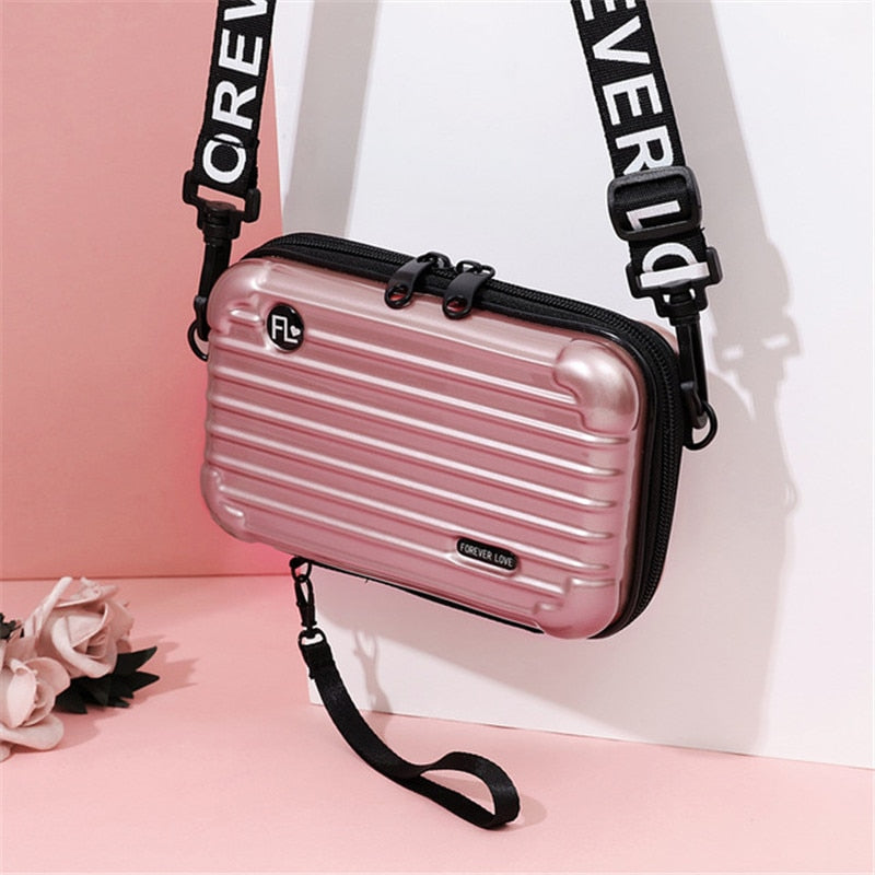 Cyflymder Women Handbag Fashion Shoulder Bags For Ladies New Mini Suitcase Shape High Quality PVC Small Shoulder Bag