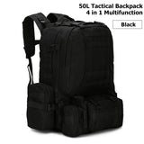 Cyflymder 50L Tactical Backpack,Men's Military Backpack,4 in 1Molle Sport Tactical Bag,Outdoor Hiking Climbing Army Backpack Camping Bags Gifts for Men