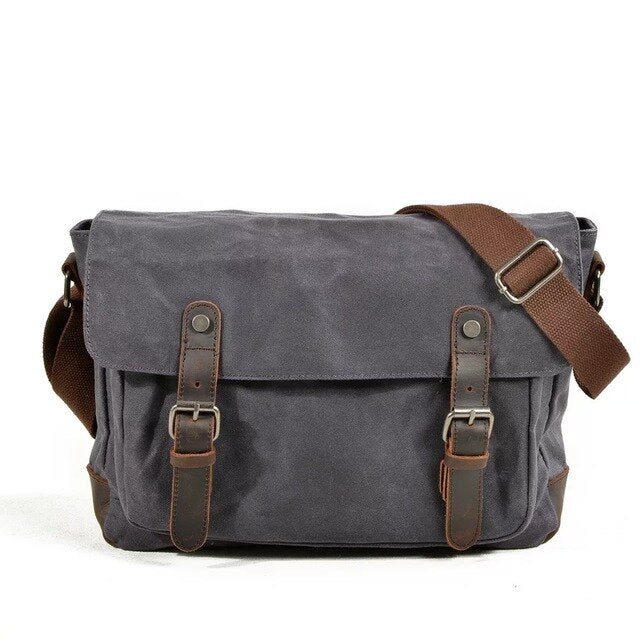 Cyflymder Military Vintage Canvas Leather Crossbody Bag Men Shoulder Bags Waterproof Travel Satchel New Casual Male Messenger Bags
