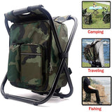 Cyflymder 3 in 1 Cooler Backpack Foldable Fishing Chair Portable Backpack Chair with Fabric Cooler Bag Soft Sided Cooler Chair for Camping