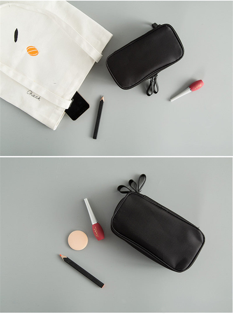 Cyflymder 1 pc Solid Cosmetic Bag Korean Style Women Makeup Bag Pouch Toiletry Bag Waterproof Makeup Organizer Case necessaire