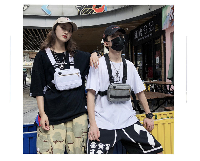 Cyflymder Vest-Style Large Space Chest Bag Retro Square Chest Bag  Streetwear Shoulder Functional Backpack Tactics Funny Pack