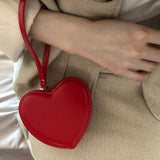Cyflymder Fashion Heart Shaped Mini Money Purse Women Handbag Top-handle Bag Female Clutch Purse Ladies Street Party Wristlet Valentines Day