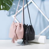 Cyflymder Fashion Women Bucket Bag Vintage Tassel Messenger Bag High Quality Retro Shoulder Bag Simple Crossbody Bag Tote