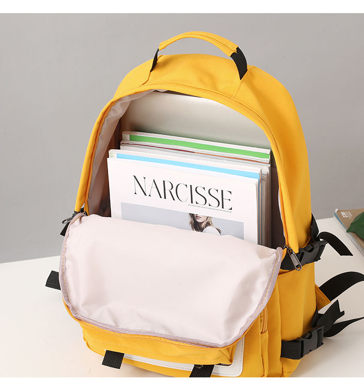 Cyflymder Waterproof School Bags for Teenage Girls Cute Flowers Backpack Women Black Oxford Bookbags Student Schoolbag Transparent Pouch